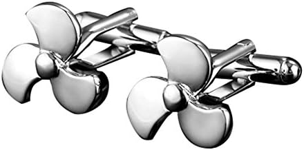 MGStyle Cufflinks For Men - Propeller Fan - Silver Tone - Stainless Steel with Deluxe Gift Box