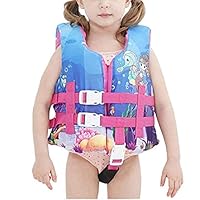 ChouZZ Swimming Life JacketFloating Buoyancy Water Swim Wear Safety Vest Boating Aids - for Girl Boy Kids Toddlers 30 to 50 lbs (Pink Mermaid, OneSize)