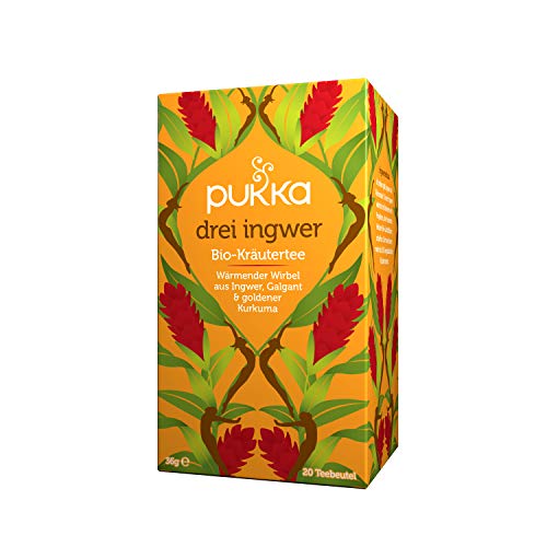 Pukka | Bio-Kräutertee âDrei Ingwerâ | Ingwer, Kurkuma und Galgant | 4 x 20 Teebeutel