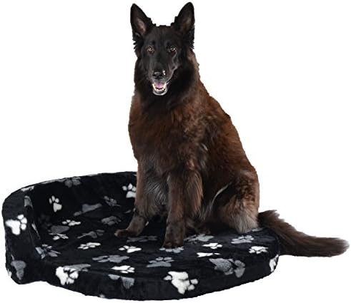 Fur Paws Black -Pet Ring Sofa. NICE SETTEE. SOFT BIG BED FOR MEDIUM & LARGE DOGS M-XL (Extra Large 122 x 91cm)