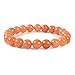 Justinstones Natural Orange Aventurine Gemstone 8mm Round Beads Stretch Bracelet 7 Inch Unisex