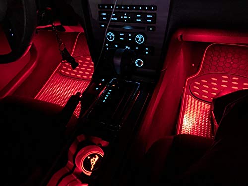 2pcs Oakland Raiders Team Logo LED Car Cup Holder Lights Accessories, USB Charging Mat Luminescent Cup Pad Colorful Dream Breathing Light,Loyal Fans' Choice LED Interior Decoration Light