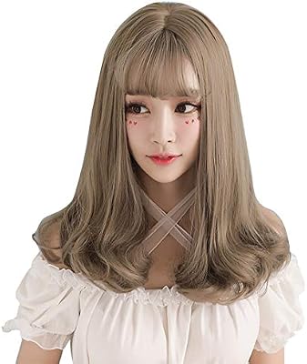 Y Rd Female Big Wave Long Hair Curly Air Bangs Wig Pear Head Sweet