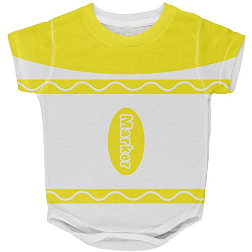 Halloween Marker Costume Yellow All Over Baby One Piece