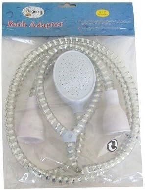 L-FENG-UK Bath Tap Push Fit Adaptor Shower Hose Spray 1.5M for Round Taps 2.7cm