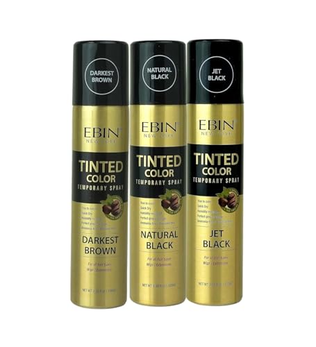 EBIN NEW YORK Temporary Hair Color Spray – Tinted Color Temporary Spray Darkest…