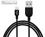 TopG Apple MFI Certified - Lifetime Warranty - High-Speed Lightning to USB Cable 3.3ft / 1m for iPhone 5s / 5c / 5, iPad Air / mini / mini2, iPad 4th generation, iPod 5th generation, and iPod nano 7th generation Charging and Syncing - Premium MFI Quality (Black)