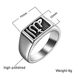 Hipunk Men Islam Muslim Allah God Ring - Stainless