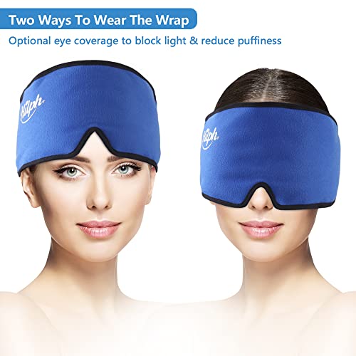 Hilph Headache Ice Pack Head Wrap for Migraine Relief, Reusable