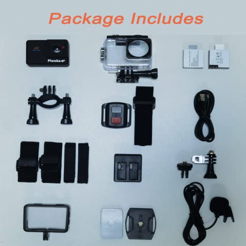 Piwoka Action Camera 4K with WiFi, Remote Control, Ultra HD Sports