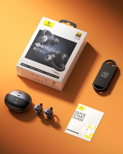 Baseus Inspire XC1 Open-Ear Headphones, Sound by Bose, Cloud Comfort Open Earbuds with Dolby Audio | Hi-Res | Hybrid 2-Way Driver Unit | Knowles BA Tweeter, 40 Hours Playtime, IP66, AI Clear Calls
