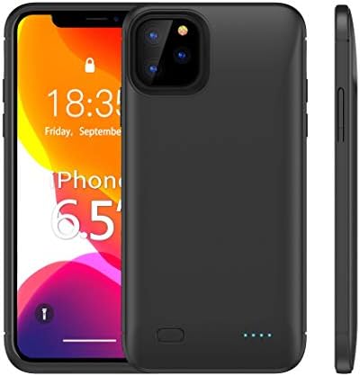 HUOTO Battery Case for iPhone 11 Pro Max,6200mAh External Portable Protective Charging Extended Power Bank Backup Rechargeable Charger Case Compatible with iPhone 11 Pro Max 6.5 inch (Black)