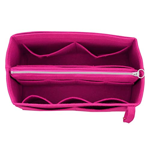 [Fits Neverfull MM/Speedy 30, Pivoine] Felt Organizer (with Detachable Middle Zipper Bag), Bag in Bag, Wool Purse Insert, Customized Tote Organize, Cosmetic Makeup Diaper Handbag