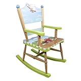 Teamson Design Corp Fantasy Fields - Transportation Thematic Kids Wooden Rocking Chair | Imagination Inspiring Hand Crafted & Hand Painted Details Non-Toxic, Lead Free Water-based Paint