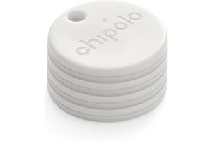 Chipolo ONE Point - 4 Pack - Key Finder, Bluetooth Tracker for Keys, Bag, Item Finder - Works with Google's Find My Device app (Android only) (Off White)