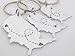 USA map keychain Long Distance Relationship keychain Choose your location States LDR Long Distance Love best friend family going away gift