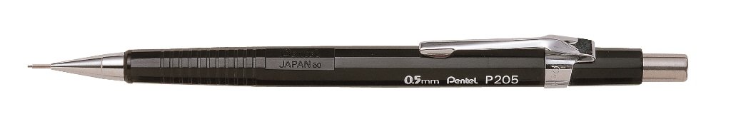 Pentel P205-A Sharp Mechanical Pencil with 4 mm Lead Guide 0.5 mm HB Black