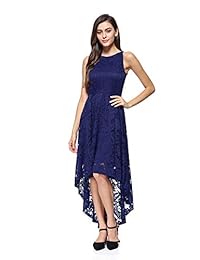 HNGHOU vestido de cóctel de encaje floral para mujer, sexy, vestido de noche