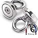 Magnetic Hooks, 2 Pack Super Strong Neodymium Fishing Magnets, 75 lbs(35KG) Pulling Force Rare Earth Magnet with Eyebolt for Retrieving in River and Magnetic Fishing- Diameter 1.26 inch(32 mm)