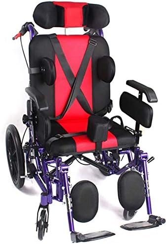 Firsthgus Shower Stool Child Wheelchair With High Backrest, Adjustable Armrests and Pedals Reclining Wheelchair for Children with Stroke Hemiplegia and Disabled