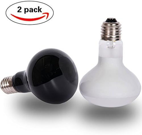 MOTINA 2-Pack 100W /110V UVA Reptile Heat Bulb Pet heat lamp Natural Light Lamp for Reptile