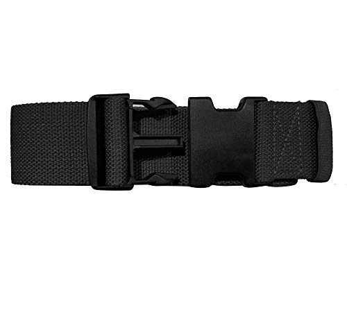 Gait Belt with Plastic Buckle by LiftAid - Transfer and Walking Aid with Belt Loop Holder for Assisting Therapist, Nurse, Home Care - 60"L x 2"W (Black)