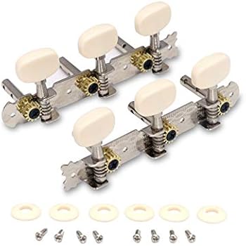 Metallor 3 on a Plank Guitar Tuning Pegs Gold Plated Machine Heads Tuning Keys Tuners Single Hole for Classical Guitar 3L 3R. (G326)