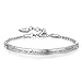 Inspirational Graduation Gifts Bracelet Bangle Motivational Mantra Quote Engraved Message for Women Teen Girls Birthday Jewelry (Always My Sister Forever My Friend - Silver)