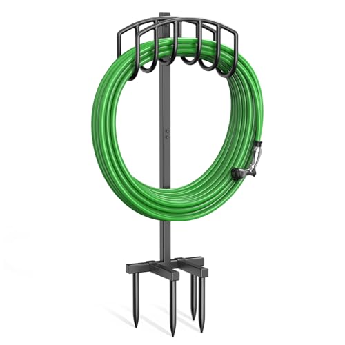 iRhodesy 109.5 cm Garden Hose Holder, Stable Garden Pipe Stand, Simple Style Hose Holder, Freestanding, Removable Metal Water Hose Stand, Hose Stand for Yard, Lawn Place