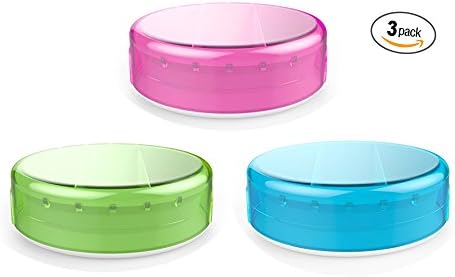 Small Travel Containers With Three Compartments, 3 Pack ~ Multi Purpose and Reusable, for Snacks, Pills, Jewelry, &amp; More ~ BPA Free, Food Safe, Dishwasher Safe, Easy to Open by MyTravelTubbs