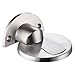 Magnetic Door Stop with Pop Up Flap, Angle Simple SUS304 Stainless Steel Door Holder Catch with Magnet Door Stopper Solid Wood Door Gate Holder Keep Door Open Floor Mounted, Brushed Steel
