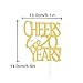 Cheers to 20 Years Cake Topper -Double Sided Gold Glitter Hello 20 - Happy 20 Birthday Cake Topper 20th Birthday/Wedding Anniversary Party Decoration