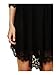 CA Fashion Women's 3/4 Sleeve Twinset 2 PCs Lace Asymmetrical Hem Dress Black Large