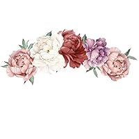 Aukeoss Peony Wall Stickers Retro Watercolor Wall Decals Modern Home Decoration for Living Room Bedroom Bathrooms Kitchen