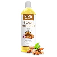 Viva Naturals Sweet Almond Oil, Hexane Free for Skin and Hair, 16 oz / 473 ml