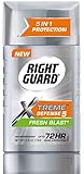 Right Guard Xtreme Defense 5 Antiperspirant Deodorant, Fresh Blast, 2.6 Ounce (Pack of 6) Packaging may vary