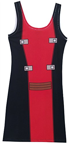 I Am Deadpool Marvel Comics Mighty Fine Juniors Costume Tunic Tank Top Dress - Image 3