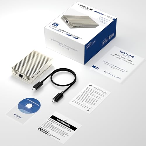 WAVLINK Ethernet Adapter [1x] 10G for Thunderbolt 3/4/5 and USB4-10GbE RJ45 with AQC113-B1 Chip, Compatible with MacBook Pro, Windows 11, Linux, ChromeOS, 10G/5G/2.5G Auto-Negotiation