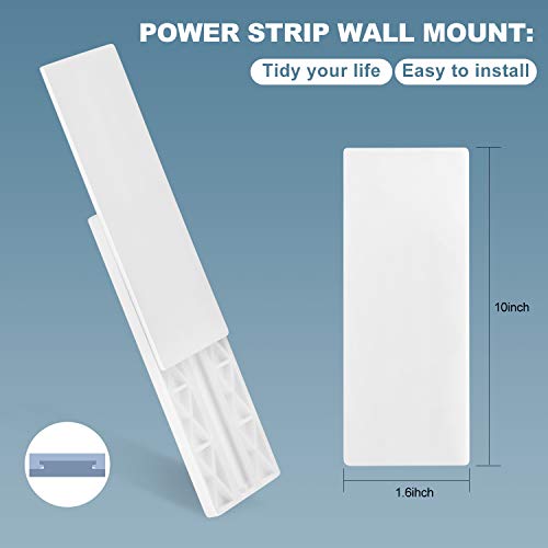 Self Adhesive Power Strip Wall Mount, Frylr No Damage Wall-mounted Fixator Holders Mount Reusable for Power Strips Cable Organizers, Photo Frame, Wall Clock, Cabinet Light, Movable(2 Pack)