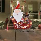 LIGHTSHINE Solar Christmas Metal Decorations, Santa