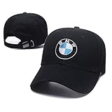 Car Logo Adjustable Baseball Hat, Unisex Hat Travel Cap Car Racing Motor Cap for BMW (Black)