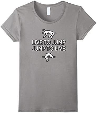 Womens Track and Field High Jump Shirt, Live to Jump- Jump to Live Small Slate