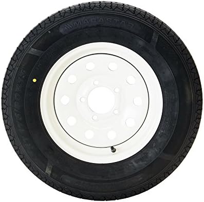 ST175/80R13 LRC Radial Trailer Tire Mounted on White Modular 5 Lug Wheel