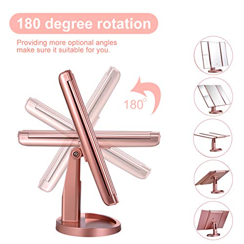 3 Lighted+Magnification+Rotation+Portable+Trifold