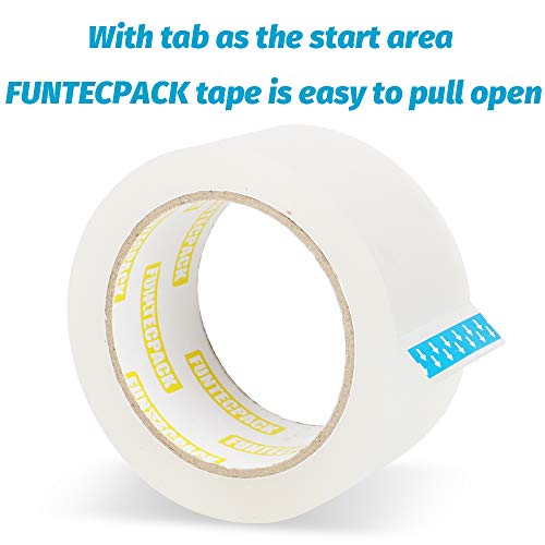 Funtecpack Heavy Duty Clear Packing Tape with 60 Yards x 1.88 Inches Commercial Grade 2.7 Mil Thick for Moving Packaging Shipping Office and Storage (Pack of 12)