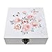 Decorative Wooden Treasure Box With Floral Butterfly Art, Hinged Lid Trinket Box, Mini Storage Chest For Jewelry, Memento Case, Wood Holder For Teabags Coins, Trinket Container, Modern Design