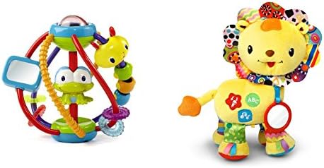 Baby Clack and Slide Activity Ball &amp; Baby Crinkle and Roar Lion Musical Toy for Kids, 2 Pack