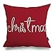 Phantoscope Decorative Christmas Throw Pillow Cover with Grid Background (Letter)