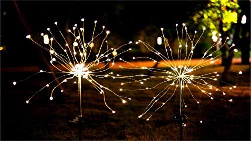 Anordsem Solar Garden Lights Outdoor Decor Lights Diy Dimmable Warm White Tree Shape Solar Firework Lights Stake Lights Auto On Off For Garden Pathway Landscape Halloween 2 Pack Amazon Sg Lawn Garden