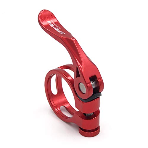 DEERU Aluminum Quick-Release Seat Post Clamp 34.9mm Bike Seat Clamp MTB Bike Road Bike Casual Bike Seatpost Clamp - Red